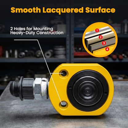NEWTRY 10T Low Profile Hydraulic Ram Jack, 1" Stroke Multi-Section - size: 10T