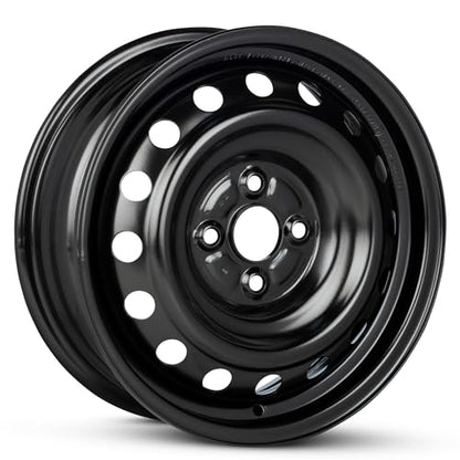 15x5.5 in Steel Wheel Rim 4 Lug 100mm 45mm Offset 54.1mm CB| Powder-Coated Black finish Fits 2004-2006 Scion xA | New OEM Replacement | 4261152310 - size: 15x5.5 inch - xA