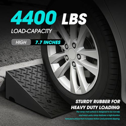 DNA Motoring 7.7" Rise Rubber Curb Ramp Heavy Duty Loading Driveway Ramp Threshold Ramp 39" W x 19.7" D x 7.7" H for Loading Dock, Warehouse, Motorcycles, Cars, TOOLS-00654 - style: 7.7 in