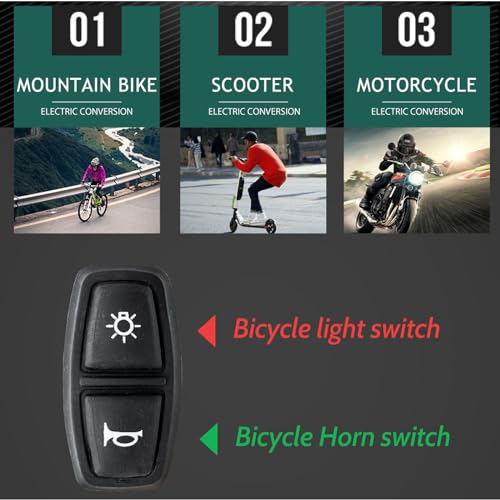 Universal 2in1 Ebike Light and Horn Switch Motorcycle Headlight Horn Button - style: 2-in-1 switch DK226