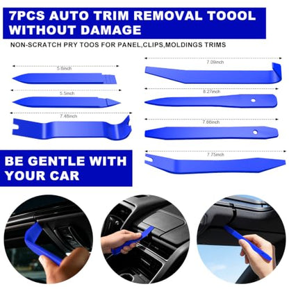46 Pcs Hook and Pick Set Car Trim Removal Tool Kit Clip Removal Tool Blue - color: Blue, size: 46 PCS