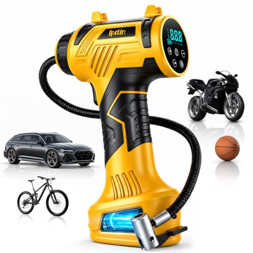 160 PSI Tire Inflator Portable Air Compressor Built-in Battery, Dual Power
