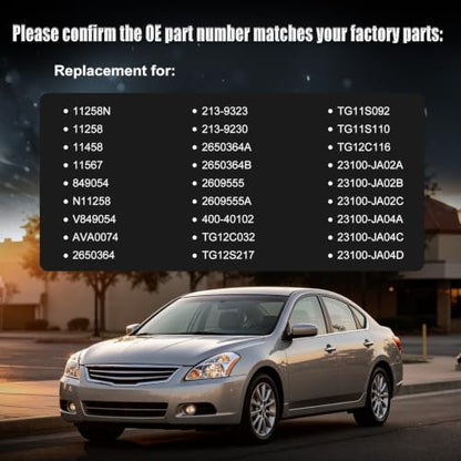 Alternator for 2007-2012 Nissan Altima L4 2.5, 2007-2012 Sentra 2.5 11258N - size: 2007-2012 Altima L4 2.5L