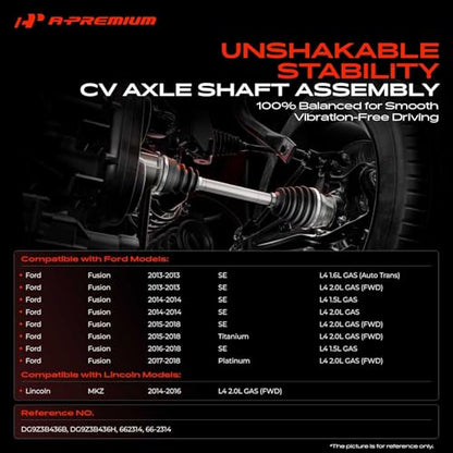 A-Premium Front Right Passenger CV Axle Shaft Assembly for Ford & Lincoln - style: Front Passenger Side