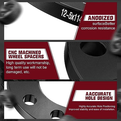 BDFHYK 5x120mm to 5x114.3mm Wheel Spacers 12mm 5 Lug Spacers for Chevy GMC - size: 12 MM 5x4.5" to 5x4.75", style: Ford
