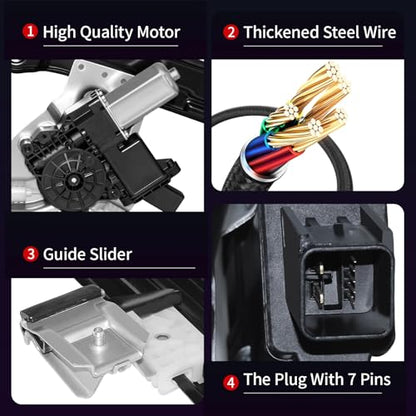 748-974 Front Driver Left Side (7 Pins) Power Window Regulator
