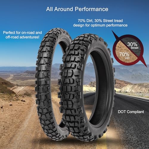 Tusk Waypoint Adventure Motorcycle Tire – 120/90-18 (65R) Rear – Dual Sport On/Off-Road Tread – DOT Compliant - size: 120/90-18