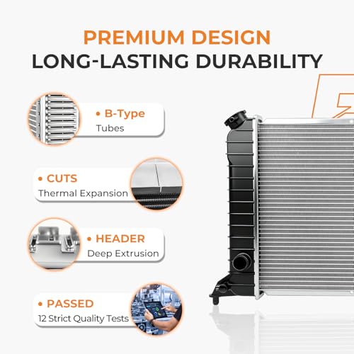 Autoexact Auto Radiator for 1994-2003 Chevrolet S10/ for 1997-2005 Chevy LUV, Engine Radiator Replacement for Car for 1994-2003 GMC Sonoma/1996-2000 Isuzu Hombre 2.2L, 2.3L