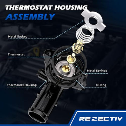 902-852 Engine Coolant Thermostat Housing Assembly with Seal For Jeep Dodge - color: 823203