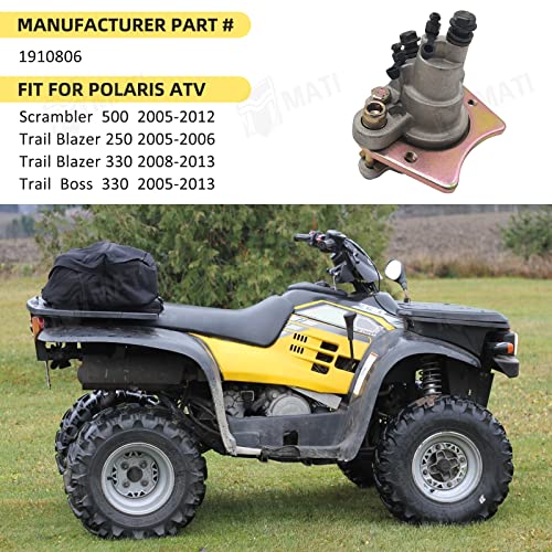 M MATI Rear Brake Master Caliper Assembly for Polaris Scrambler 500 2005-2012 Trail Blazer 250 2005-2006 Trail Blazer 330 2008-2013 Trail Boss 330 2005-2013 with Pads 1910806