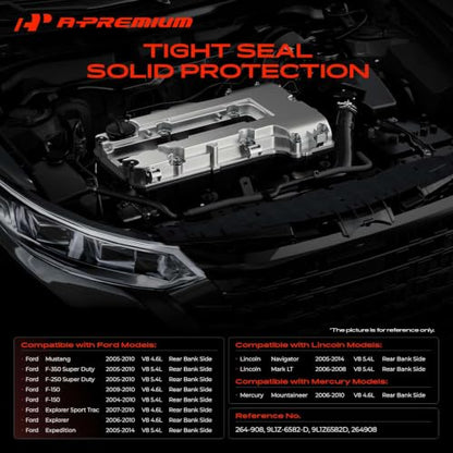 A-Premium Right Side Engine Valve Cover Kit Compatible with 2004-2014 Ford F150, F-250/350 Super Duty, Expedition, Explorer, Mustang & Lincoln Navigator, V8 4.6L 5.7L - style: Right Side