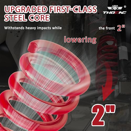 2” Front Drop Coil Springs Lowering Kit for 1999-2007 Chevy Silverado/GMC Sierra 1500 (2WD V8 Only)-Red - color: red, size: 1999-2007 Silverado/Sierra 1500 2''Drop