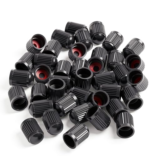15PCS Plastic Tire Valve Stem Caps, Corrosion Resistant, with O Rubber Ring, Airtight Seal Heavy Duty Dustproof Tire Valve Stem Covers for Cars, SUV, Trucks, Bikes, Motorcycles, Bicycles(Black) - color: Black, size: 15 pcs