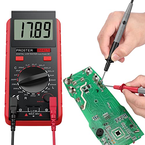 Proster LCR Meter Multimeter Capacitance Inductance Resistance Tester - color: Red