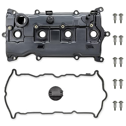 Engine Valve Cover Compatible with 2013-2018 Nissan Altima Rogue Murano 2.5L 2014 Pathfinder 2.5L 2014-2017 Infiniti QX60 Hybrid 2.5L Part 132643kY0A - color: Black (Upgrade Plastic)