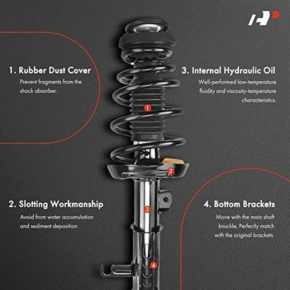 A-Premium Rear Complete Strut Assemblies with Coil Springs, Set of 2 - style: Front Strut