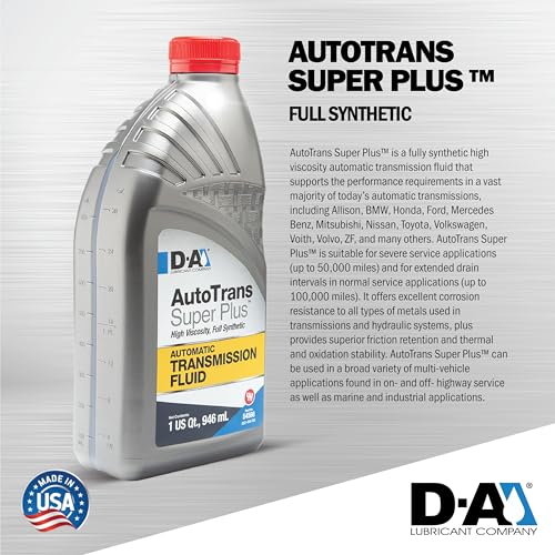 D-A LUBRICANT COMPANY 54566, Autotrans Super Plus Full Synthetic Automatic Transmission Fluid (ATF), 1 Quart (4 Pack) - size: Quart