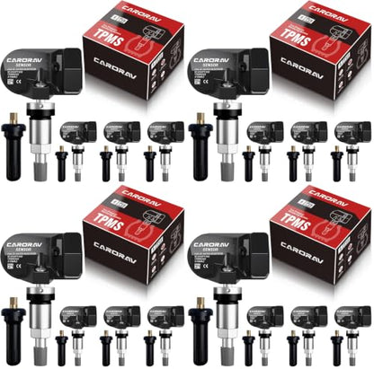CARORAV TPMS Sensor GM, 16-Pack Tire Pressure Monitoring System Sensor Replacement for GM Chevy GMC Cadillac Buick, 315MHz OE Replaces for 13586335 13581558 13598771 13598772 - size: 4 PCS (Pack of 4)