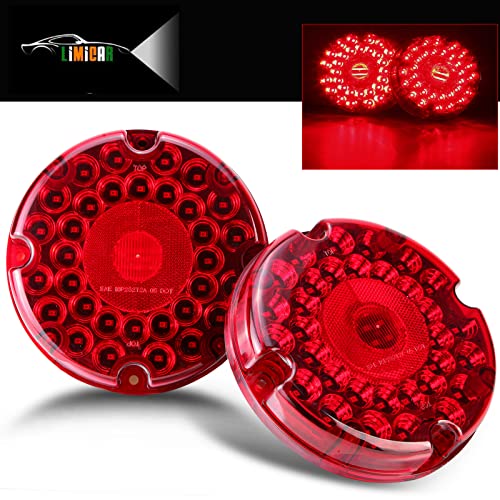 LIMICAR 7" Round Trailer Lights, 36 LED Red Transit Tail Lights, LED Trailer Light Kit Stop Brake Turn Taillight with Inner Reflex Lens For RV Truck Bus RV UTE UTV Motorhome