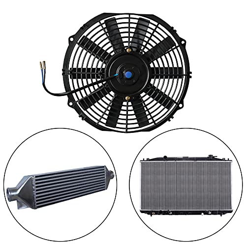 MuHize 2 Pack Electric Radiator Cooling Fan 12 Inch Fan 12V 80W Puller - size: 2Pcs-12 inch