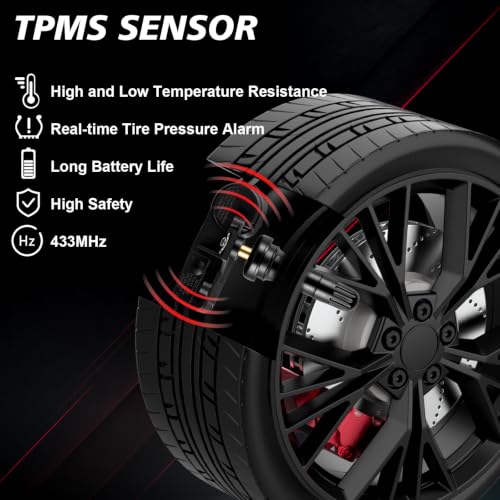 433MHz TPMS Sensor Pre-Programmed 4PCS Fits Dodge/Ram