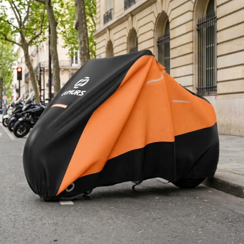 OUMURS Motorcycle Cover 104" 420D Oxford Fabric Motorcycle Cover Heavy Duty - size: 104"-3XL