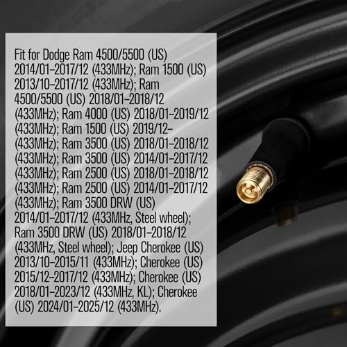 TPMS Sensor Tire Pressure Monitor Sensor Replacement for 68239720AA 68249197AA, 434MHz, Compatible with Jeep Cherokee Dodge Ram 1500 2500 3500 4500 5500 (2014–2019)