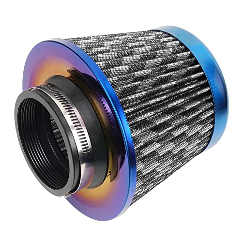 Cold Air Intake Filter for cars 3inch/76mm Clamp-On Replacement Air Filter - color: Carbon fiber pattern