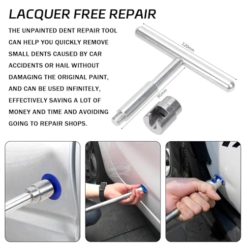 18PCS Car Dent Puller Kit, Dents Remover Tool for Car, Paintless Dent Removal Kit with T-Shape Slide Puller and 18 Suction Cups, Damage-Free Universal Auto Body Dents Repair for Cars and SUVs
