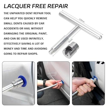 18PCS Car Dent Puller Kit, Dents Remover Tool for Car, Paintless Dent Removal Kit with T-Shape Slide Puller and 18 Suction Cups, Damage-Free Universal Auto Body Dents Repair for Cars and SUVs