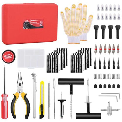 GOOACC Tire Repair Kit - 106pcs Heavy Duty Tire Plug Kit Flat Tire Puncture Repair Kit for Car, Motorcycle, ATV, UTV, RV, Tractor, Trailer - size: 106PCS