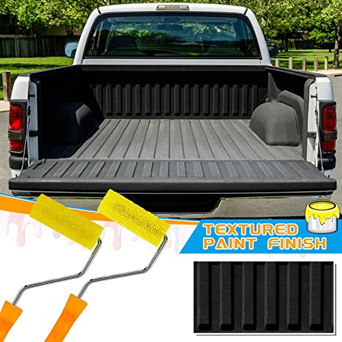 Suclain 8 Pcs 4 Inch Paint Roller Textured Bed Liner Roller Covers and Paint Roller Frame Kit Texture Roller Bed Liner Roller for Truck Coating Create Texture Effect