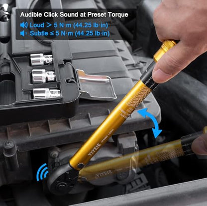 YIYEIE 1/4 Inch Drive Bike Torque Wrench, 1-25 Nm (10-222.5 in.lb) - size: 1/4″ 27PCS
