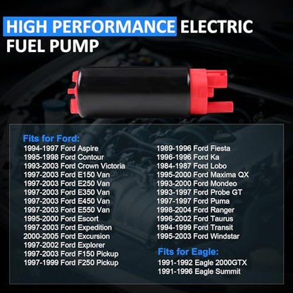 High Pressure 13.5V Electric Fuel Pump, 90 GPH 43-90 PSI High Flow Fuel Pump Replaces Walbro GSS342, compatible with E8229 E2068 E8213 EFP382A, for EFI Gasoline Engines - size: 43-90 PSI 90 GPH