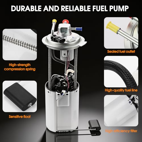 Electric Fuel Pump Module Assembly E3609M with Pressure Sensor Fit for Chevrolet Silverado & GMC Sierra 1500 2500 HD Classic, 2004-2007, 4.3L, 4.8L, 5.3L, 6.0L, 8.1L, Replace#FG0392, Sending Unit