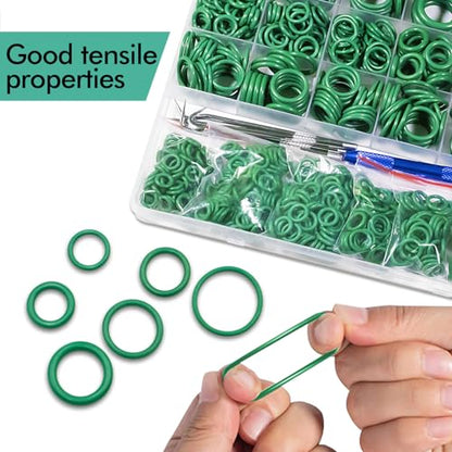 XBVV 595 Pcs Metric and SAE Air Conditioning O-Ring Kit for Automotive A/C, Compressor and Professional Faucet Plumbing Seal O Rings Repair with O-Ring Picks,Resist Oil and Heat