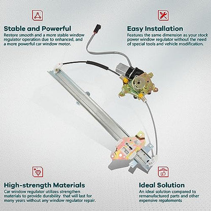 FINDAUTO 741-680 Power Window Regulator for 1998-2004 for NISSAN Frontier - size: Front Right, style: 1998-2004 for Nissan Frontier,2000-2004 for Nissan Xterra
