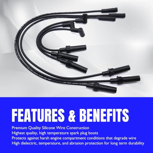 7733 Ignition Spark Plug Wires Set of 6 Replace 68017712AB - style: 7733