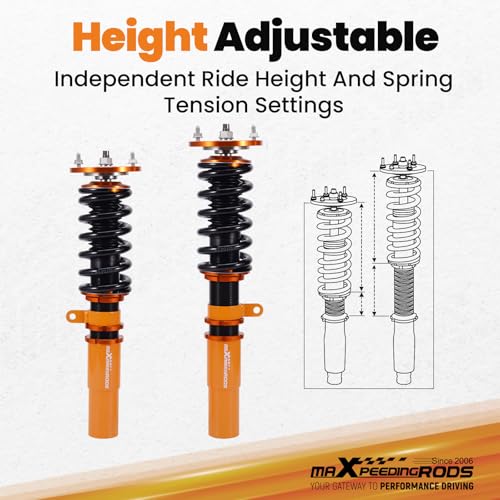 maXpeedingrods Coilovers for BMW 5 Series E60 2004-2010 Sedan AWD, Height Adjustable Full Coilovers Suspension Kit, Preset Damping Shock Absorber Struts, Lowering Kit Gold - size: E60 AWD 2004-2010
