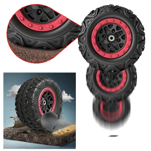 2 Pack 25CM/9.8'' PU Solid EVA Foam Tire for Power Wheels,1.2CM/0.47in Aperture Front/Rear Gator Alligator Wheel for Car/SUV/UTV/ATV Ride On Car Replacement Tires Upgrade,Free Coupler (9.8in tires) - size: 9.8in