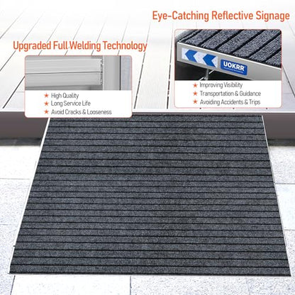 Adjustable Threshold Ramp for Doorways, 30" L×36" W, 3-5.5" Height - size: 30" x 36" & 3-5.5" Rise Adjustable