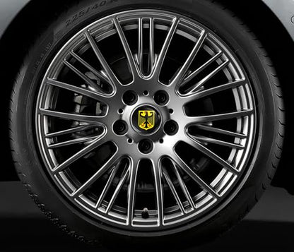 Biomar Labs 4 x 68mm Wheel Centre Alloy Hub Center Caps Compatible with BMW 36136783536 Hubcaps Germany Flag Deutschland CB 67