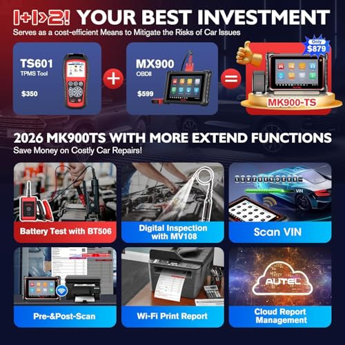 Autel Scanner MaxiCOM MK900TS, Top TPMS Programming & Bidirectional Tool