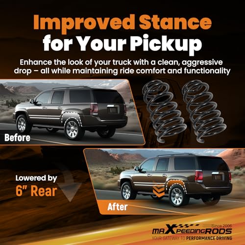 maXpeedingrods 6” Rear Lowering Spring for GM SUV 2000-2006, for Tahoe - size: 6" Rear