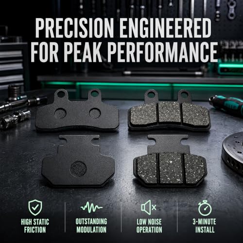 2 Pack Front & Rear Metal Disc Brake Pads, for Yozma IN10