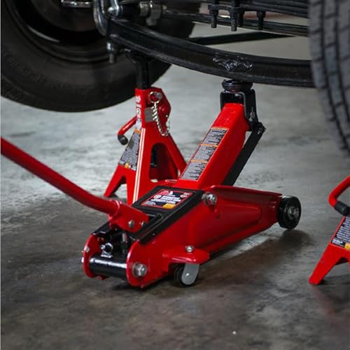 BIG RED 2 Ton Hydraulic Floor Jack, 4000 lbs Capacity Low Profile Trolley Service Jack with 5.2"-13.3" Lifting Range, Heavy Duty Steel Car Jack for Sport Utility Vehicle, Cars, Red - size: 2 Ton (4,000 lb) Floor Jack