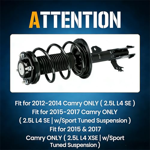 Front Struts for 12-17 Toyota Camry (2.5L SE), 15 & 17 Camry (2.5L XSE)