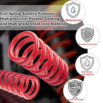 Heavy Duty Front Coil Springs for Chevy Silverado/GMC Sierra C1500 1988-1998, Upgrate 3" Drop/Lowering Coil Springs Kit 2Pcs-Red - color: Red, size: 88-98 C1500
