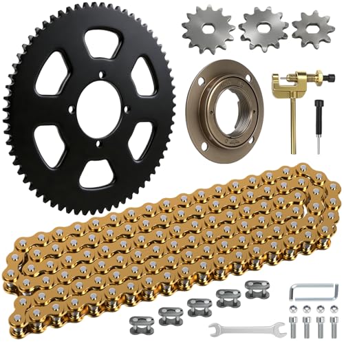 65 Tooth Rear and Front Sprocket 35 Drive Chain Upgrade Kit Replacement for Razor MX650 MX500 SX500 RSF650 Electric Dirt Bike Dirt Rocket with MY1020 Motor Accessories Parts 108 Links 54mm Bore - color: Gold