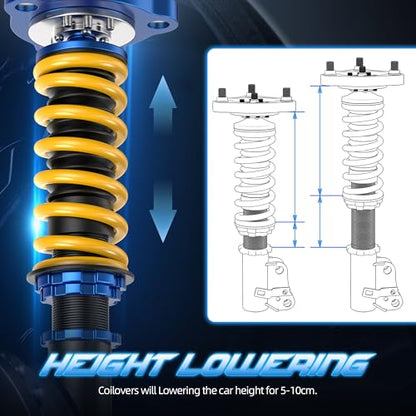 Height Adjustable Coilover Lowering Kit Compatible with 2008-2012 Accord